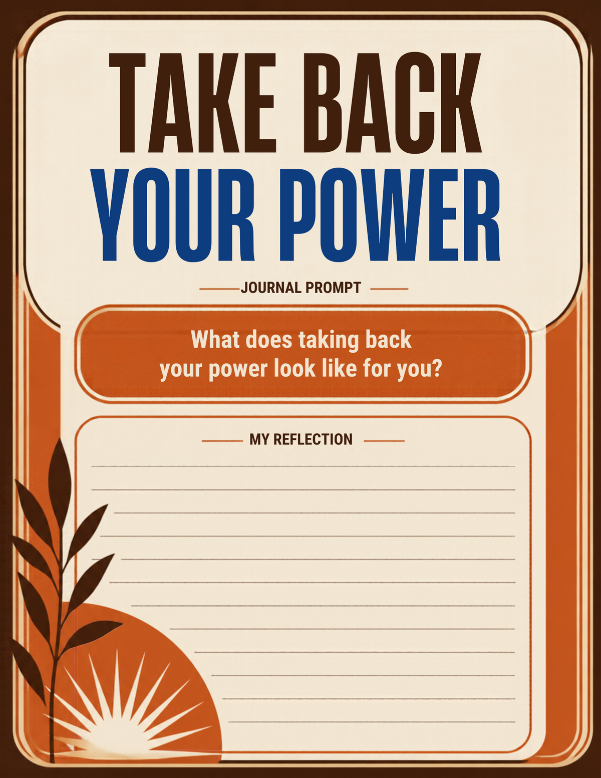 Take Back Your Power Digital Journal